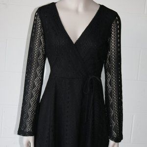 Long Sleeve Midi Black Dress